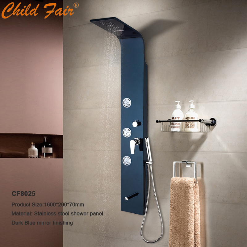 Panel de ducha de acero inoxidable CF8025, Paneles de ducha para baño, Ducha de masaje