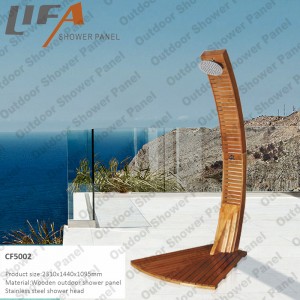 Panel de ducha exterior cf5002, panel de ducha exterior de madera, panel de ducha de jardín, ducha exterior independiente