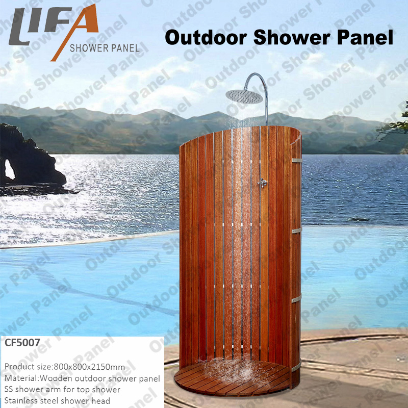 Panel de ducha exterior cf5007, panel de ducha exterior de madera, panel de ducha de jardín, ducha exterior independiente